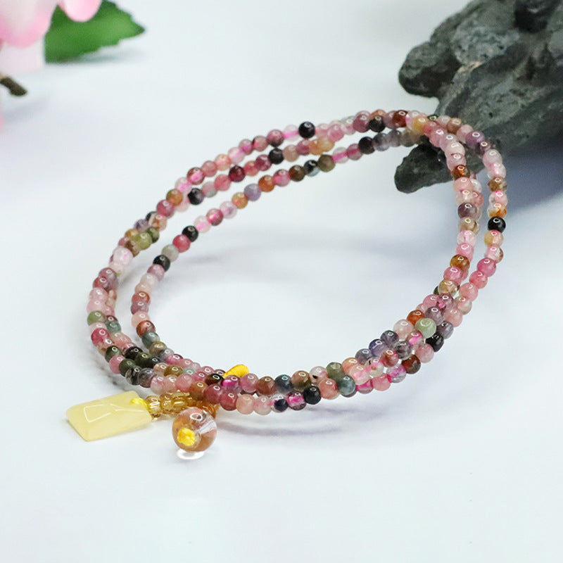 Natural Candy Tourmaline Bracelet Multi-circle Bracelet Women's Crystal Brazilian Colorful Treasure CB3022401 