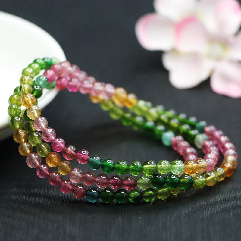 Natural Tourmaline Bracelet Rainbow Brazilian Old Mine Bracelet Crystal CB2092012 