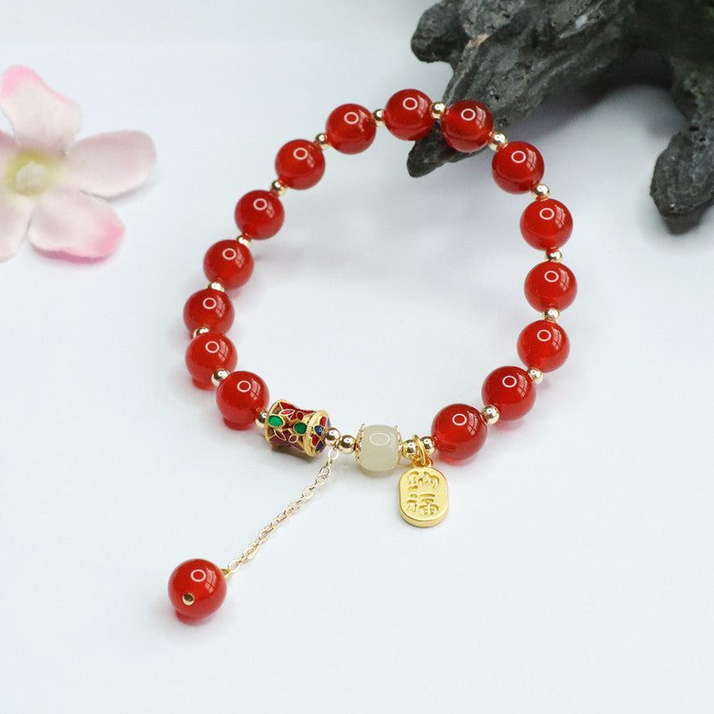 Red agate bracelet and field chalcedony popular bracelet jewelry MN2061501