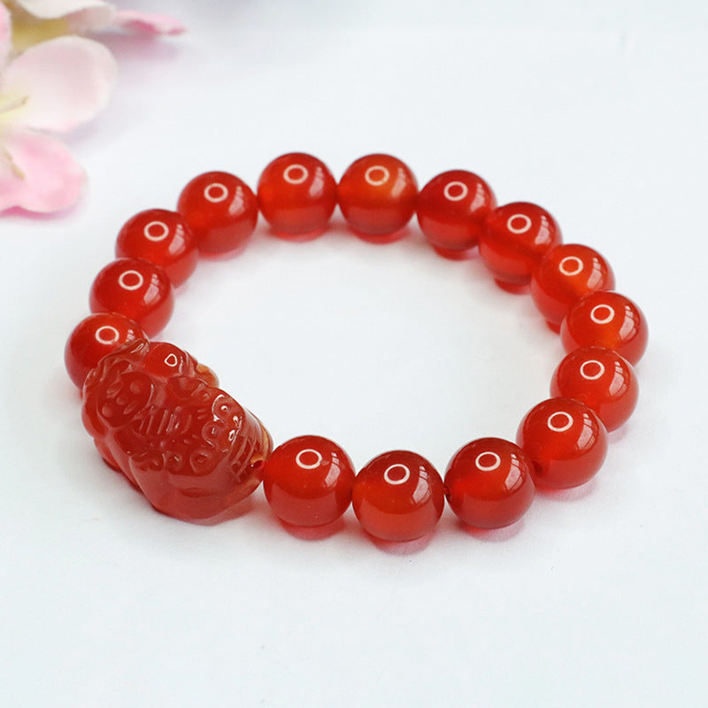 Red Agate Pixiu Bracelet Pigeon Blood Carnelian Bracelet MN3082501