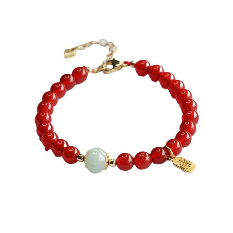 Natural red agate bracelet emerald pumpkin bead bracelet new Chinese style welfare MN4061202