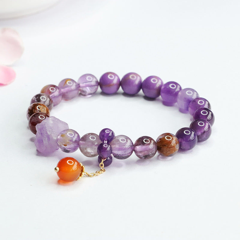 Natural nine purple Lihuo multi-treasure crystal bracelet for women CB4011207 