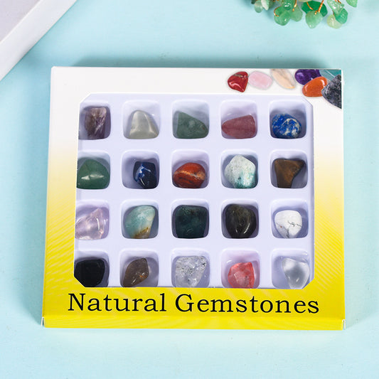 Hot-selling 20 kinds of mixed crystal natural semi-precious stone specimens tumbled stone geography science student textbooks 