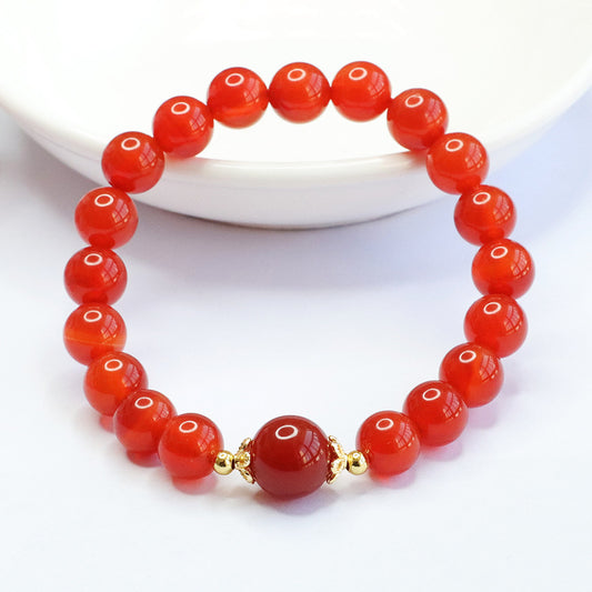 Natural red agate bracelet chalcedony bracelet national fashion jewelry MN2123008