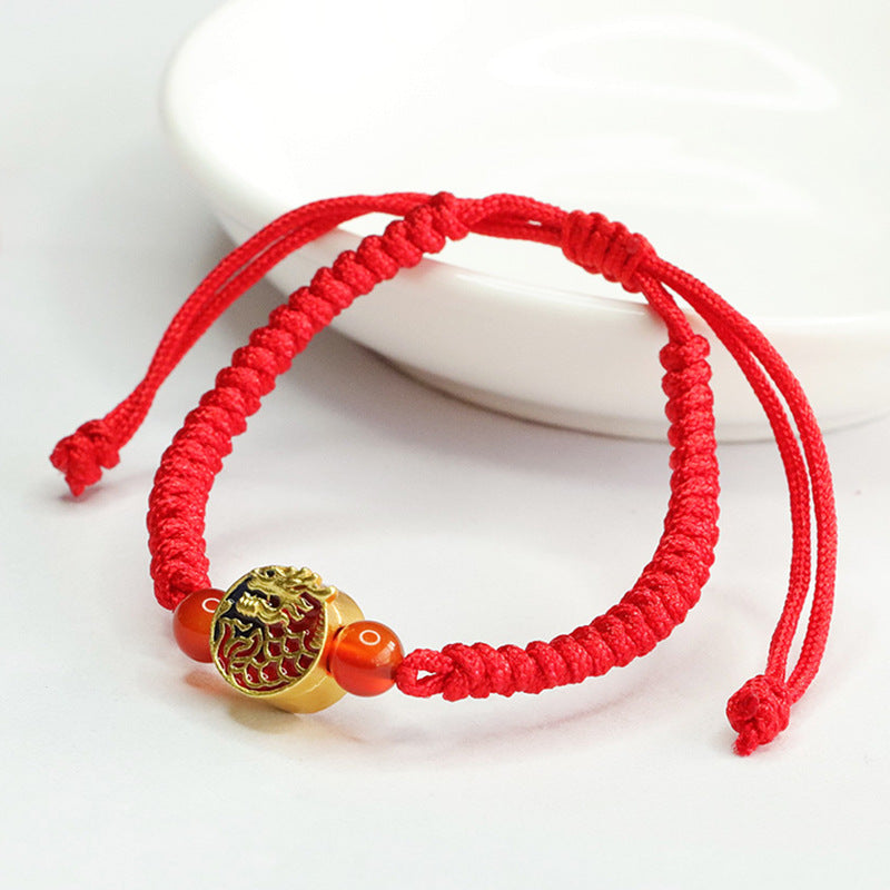 Natural Red Agate Bracelet Fish Leaping Dragon Gate Bracelet Year of the Dragon Ornament MN3122905