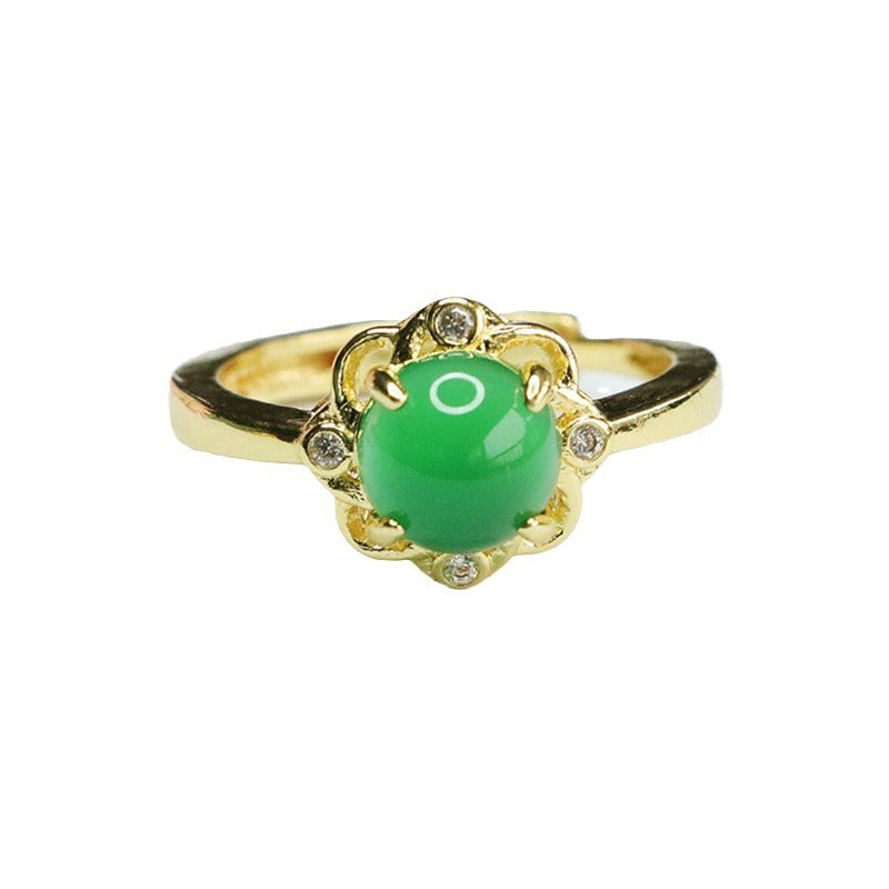 Ice chrysoprase ring agate finger ring fashion jewelry MN4012601