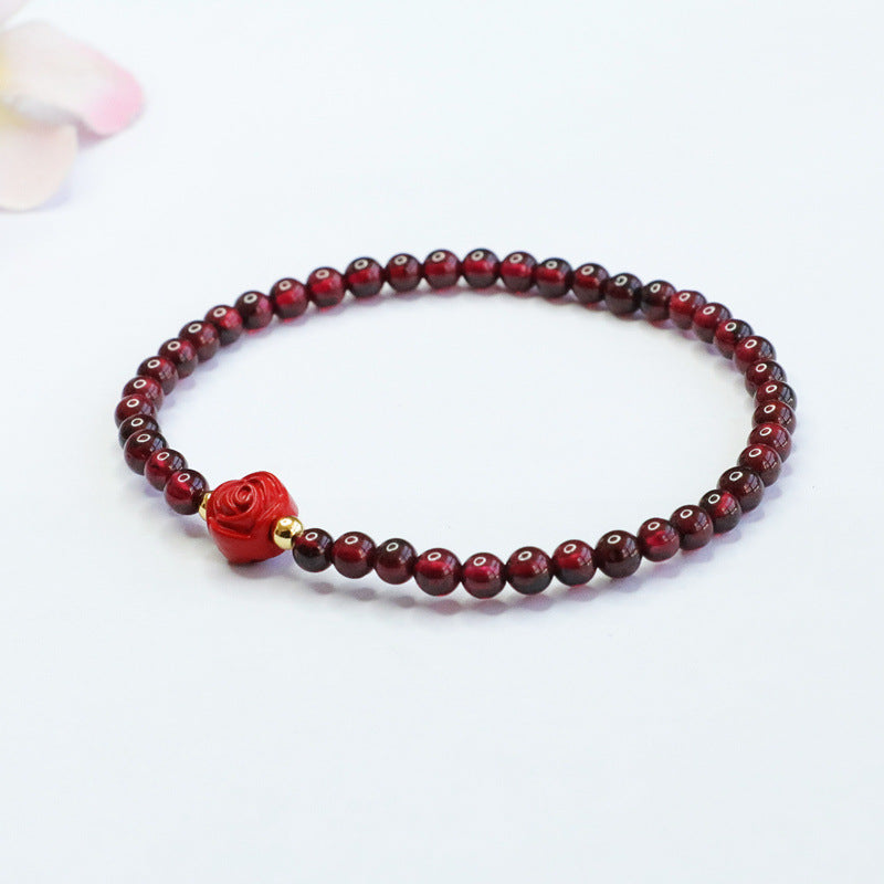 Natural garnet bracelet cinnabar bracelet rose CB2102611 