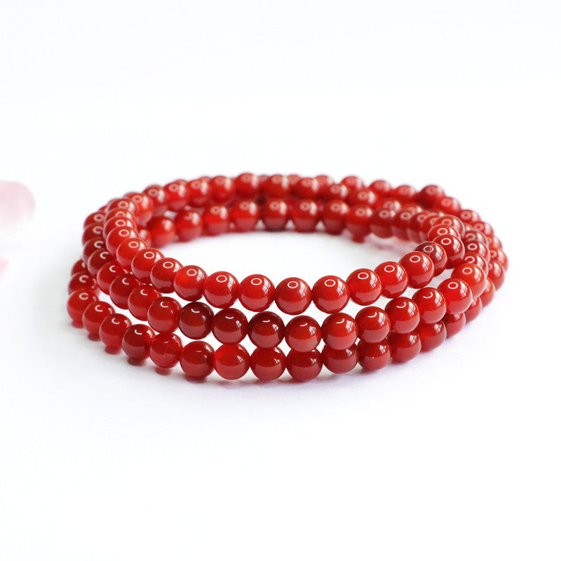 Red Agate Bracelet 108 Buddha Beads Necklace Southern Red Jewelry MN2041411 