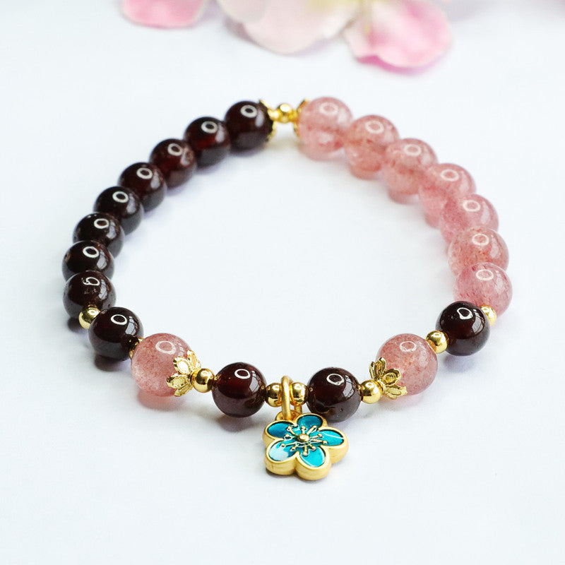 Natural garnet bracelet strawberry crystal bracelet colorful treasure factory wholesale live broadcast CB3051510 