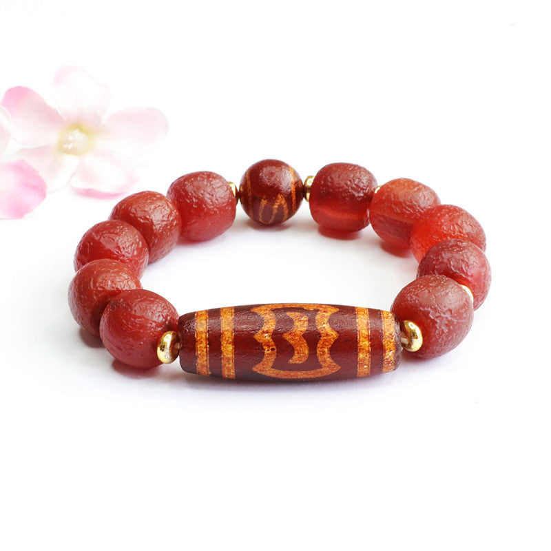 Old material red agate passepartout bracelet dzi beads bracelet MN2042112