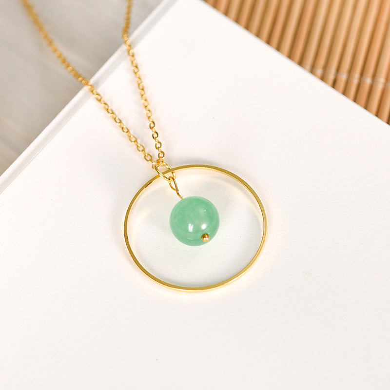 Jewelry ring bead necklace simple temperament star and moon round pendant clavicle chain 