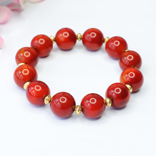 Red agate bracelet with crystal color treasure bracelet jewelry MN3102401