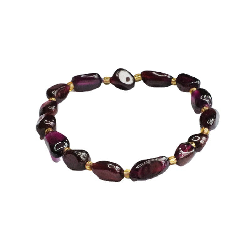 Natural garnet bracelet Brazilian purple tooth black crystal color treasure CB2060507 