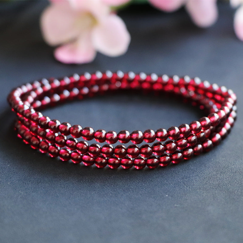 6A Natural Garnet Fully Transparent Burgundy Bracelet Women's Stone Crystal Jewelry CB2113012 