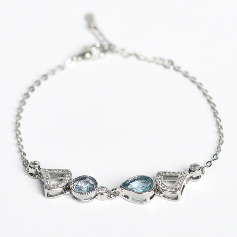 New hot selling natural crystal topaz leaf water drop faceted bracelet for women handmade 