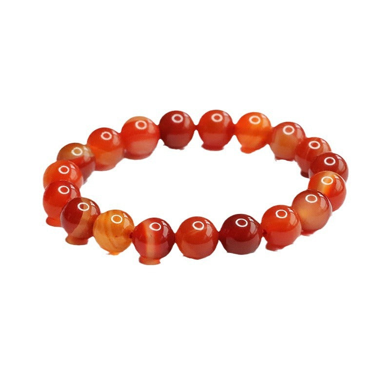 Natural red agate bracelet wrapped with silk stripes chalcedony bracelet jewelry MN3121402