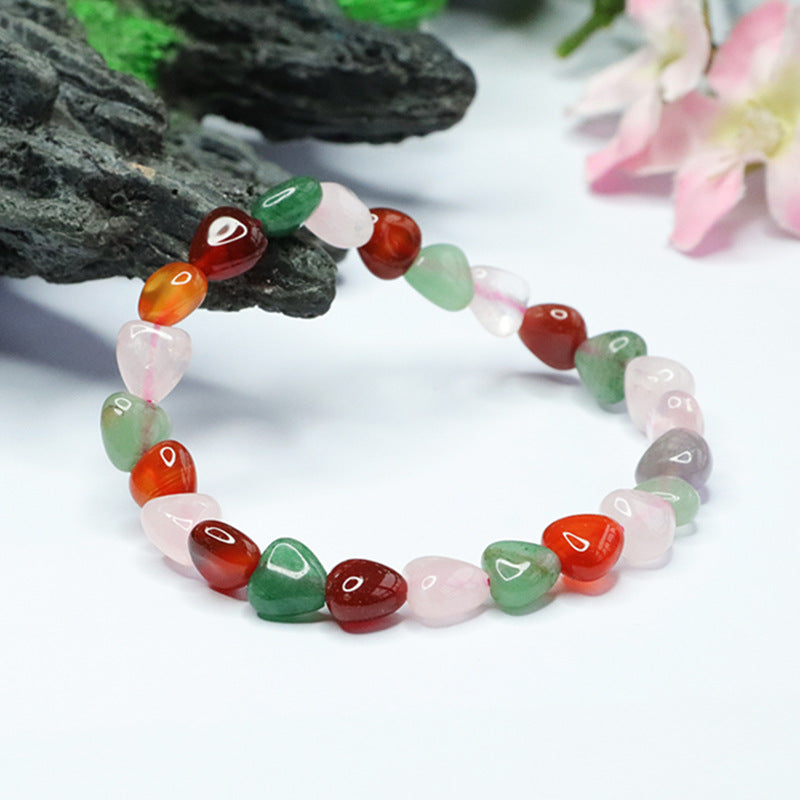 Duobao Crystal Love Bracelet Agate Chalcedony Rose Quartz Bracelet Jewelry for Women CB3010908