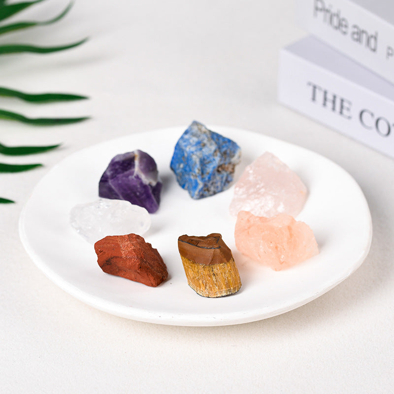 Spot popular natural crystal gravel aromatherapy stone irregular 7-color crystal rough stone 