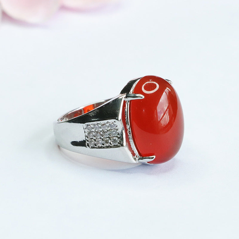 Carnelian ring ring dove egg carnelian finger ring MN3072010