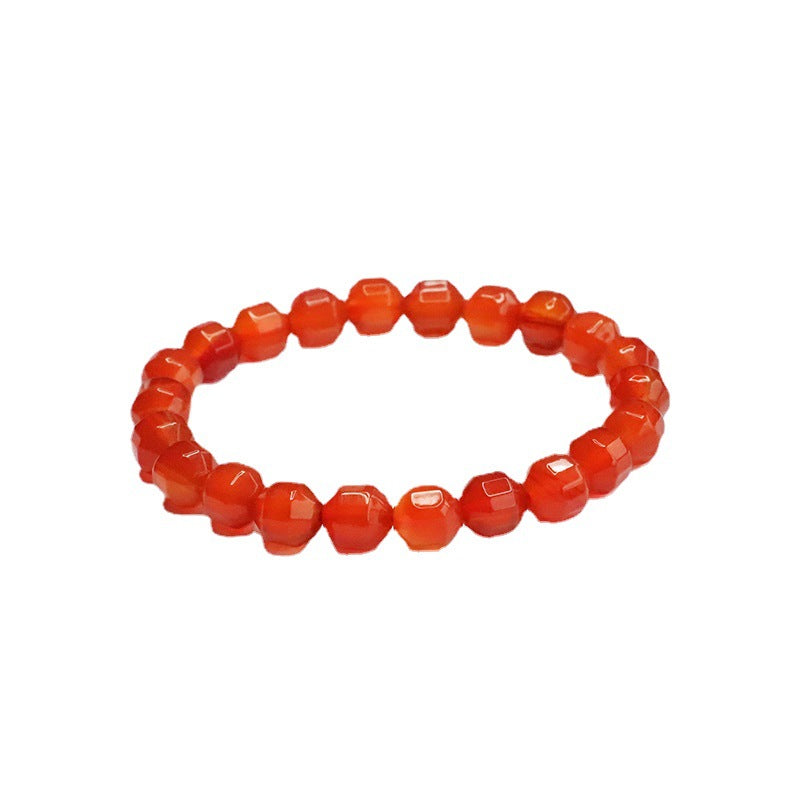 Natural Ice Red Agate Bracelet Faceted Single Circle Bracelet CB3050506