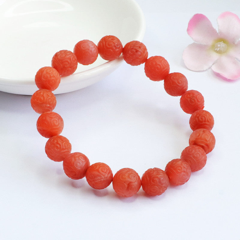 Natural Southern Red Agate Pattern Bracelet Full Red Bracelet Jewelry MN2041112 