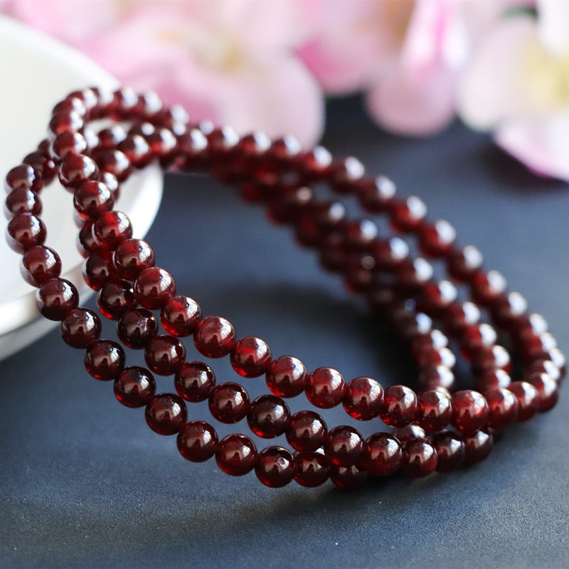 Natural garnet wine red bracelet multi-ring women's stone crystal colorful jewelry gift CB2113009 