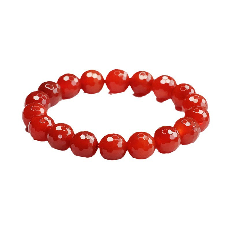 Carnelian faceted bead bracelet pigeon blood carnelian bracelet MN3082601