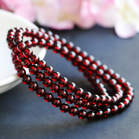 Natural garnet ice-clear wine red bracelet women's stone crystal color jewelry CB2113010 