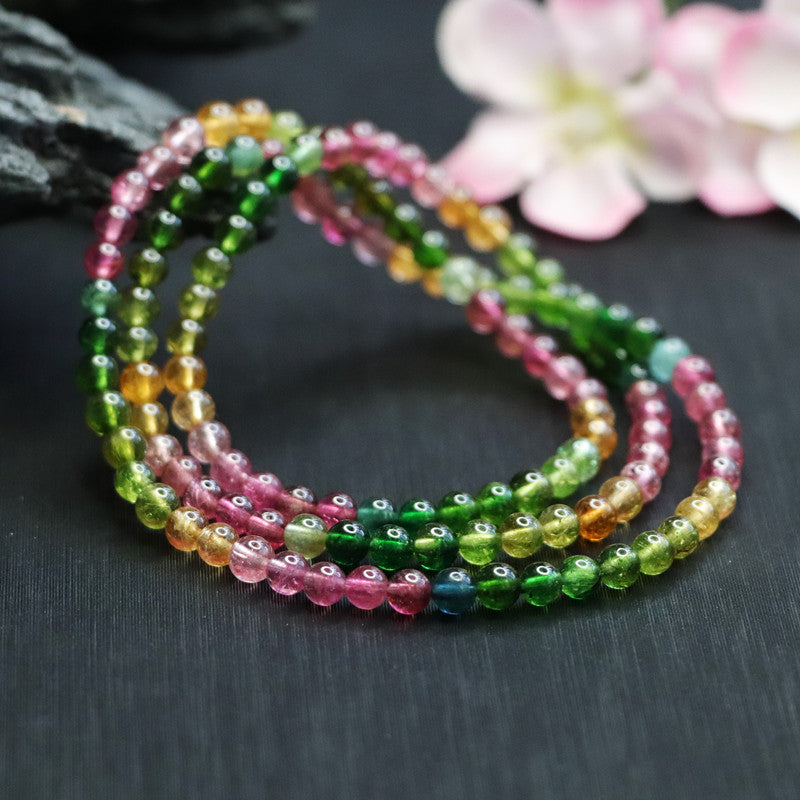 Natural Tourmaline Bracelet Rainbow Brazilian Old Mine Bracelet Crystal CB2092012 