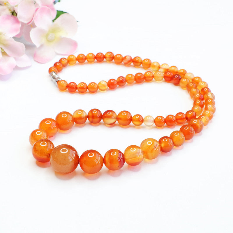 Red agate ice penetrating tower chain chalcedony gradient jewelry MN2040401