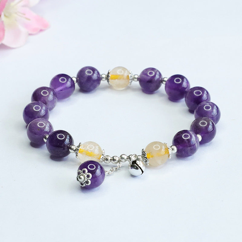 Natural Amethyst Bell Bracelet Blonde Crystal Bracelet Colorful Treasure CB3071802 