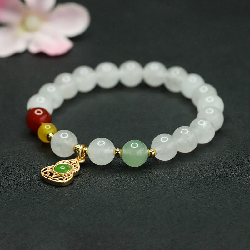 Gold silk jade white jade bracelet aventurine agate multi-treasure bracelet for women CB4010207