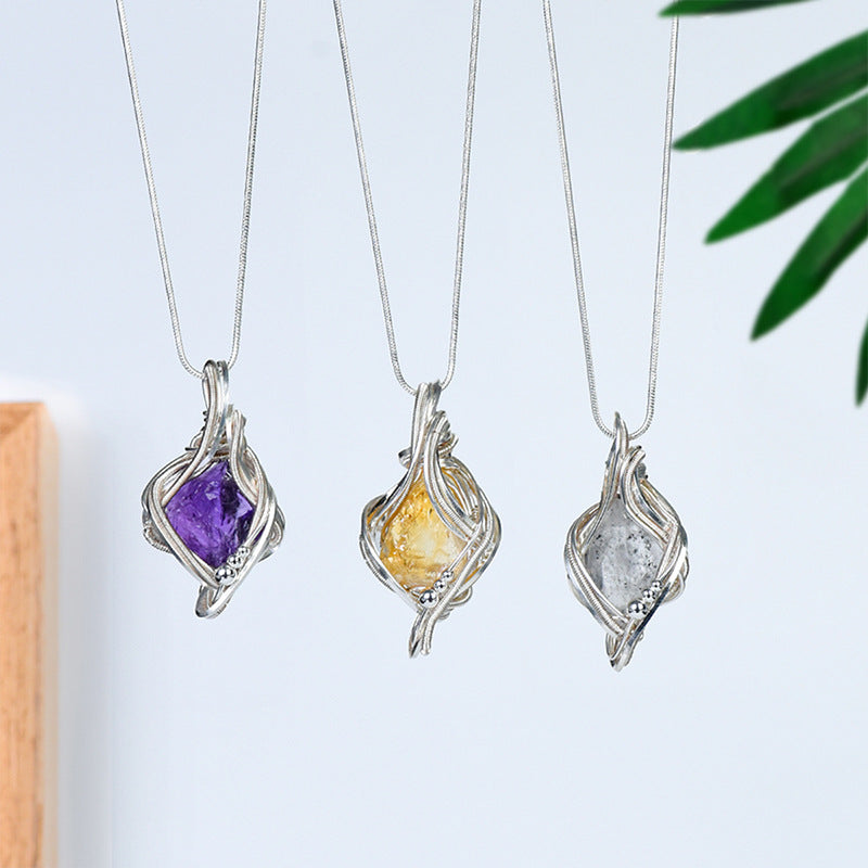 Factory love at first sight necklace amethyst conformable clavicle chain for women light luxury niche high-end internet celebrity accessories 