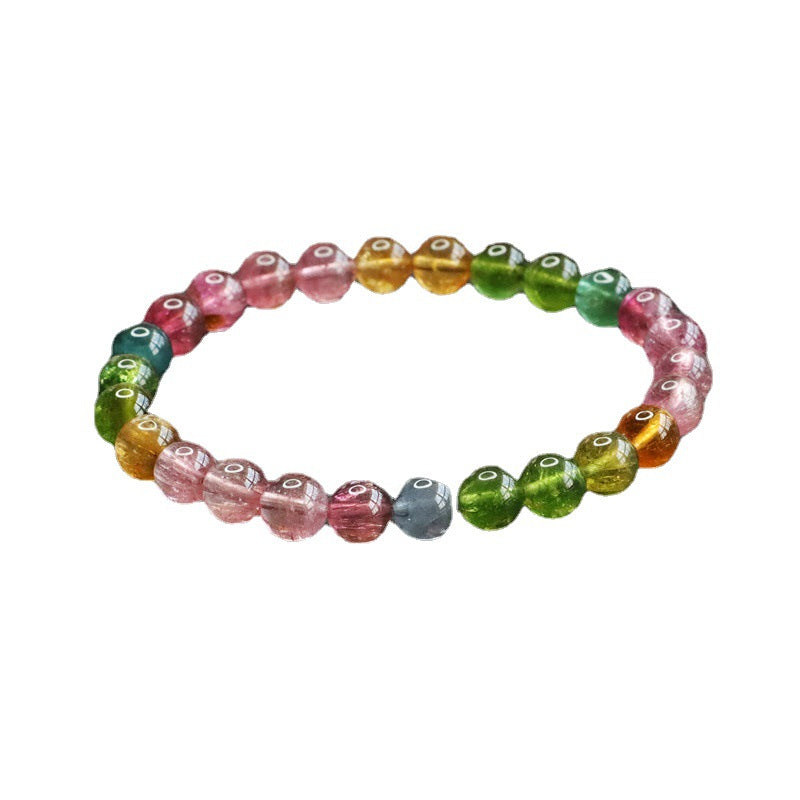 Natural Tourmaline Bracelet Brazilian Old Mine Vitreous Bracelet Crystal Color Treasure Supply CB2081605 