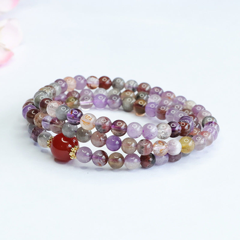 Natural crystal bracelet purple ghost multi-circle bracelet agate bracelet CB3071304