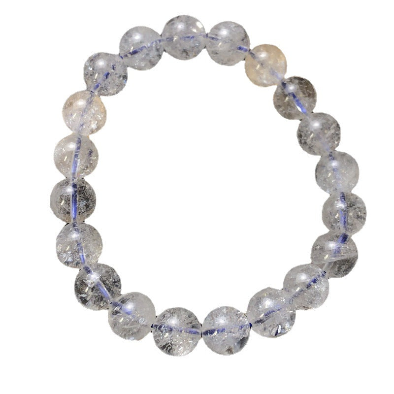 Natural white Asai bracelet non-artificial explosion high frequency rainbow white crystal single circle bracelet finished product manufacturer wholesale