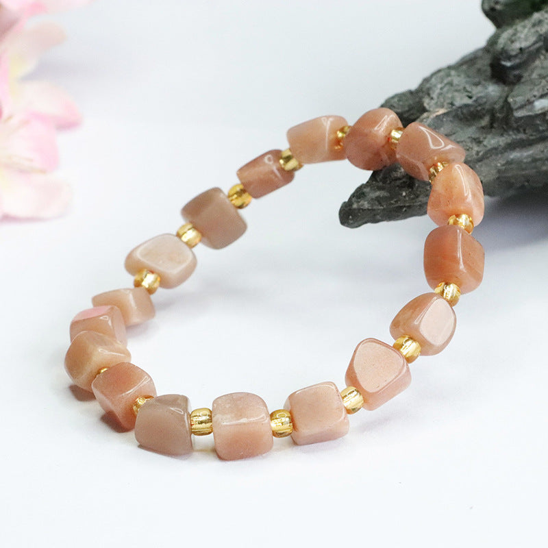 Natural Orange Moonlight Bracelet Sunstone Shape Bracelet Crystal Women CB3072806 