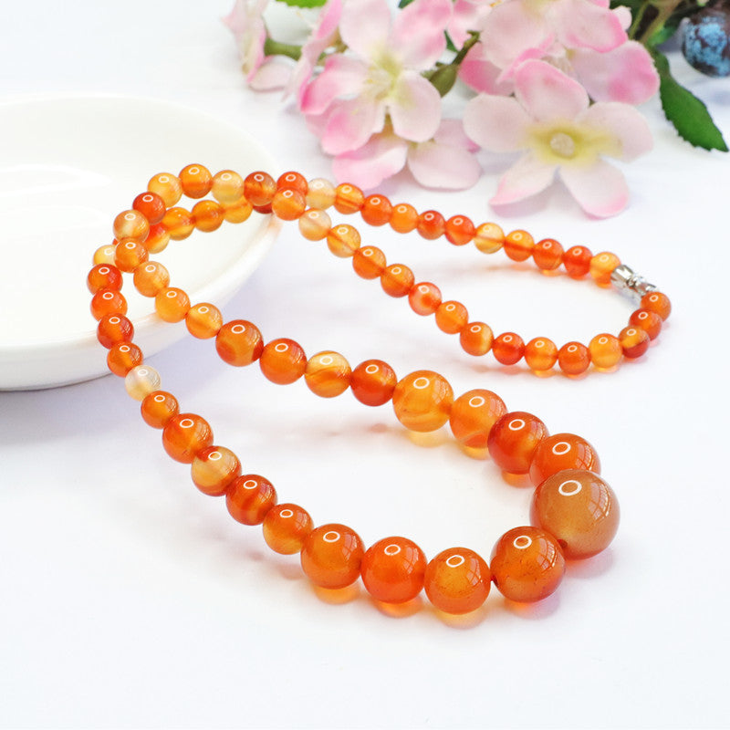 Red agate ice penetrating tower chain chalcedony gradient jewelry MN2040401