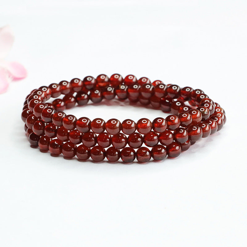 Natural Orange Garnet Multi Circle Bracelet Women's Stone Necklace Crystal CB4040405 