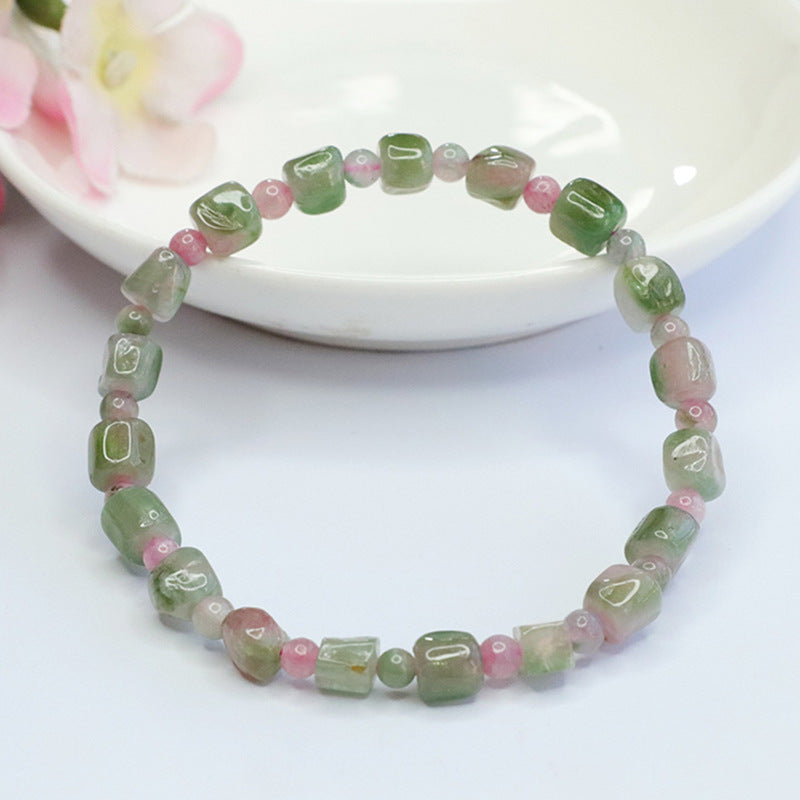 Natural Watermelon Tourmaline Bracelet Crystal Colorful Bracelet Women's CB3103109 