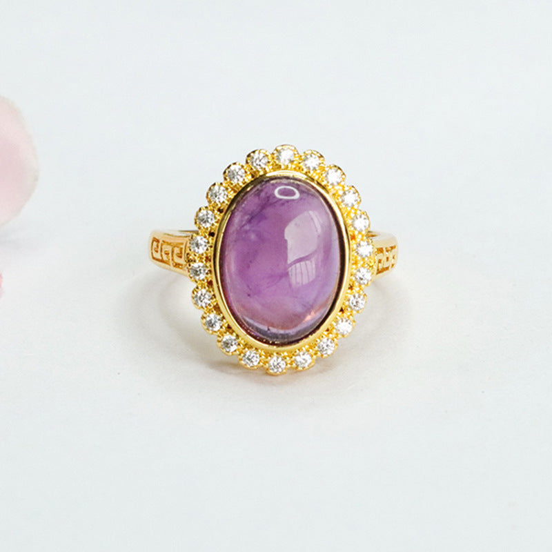 Natural Amethyst Ring Purple Colorful Jewelry Ring Fashion Ring CB4040505 