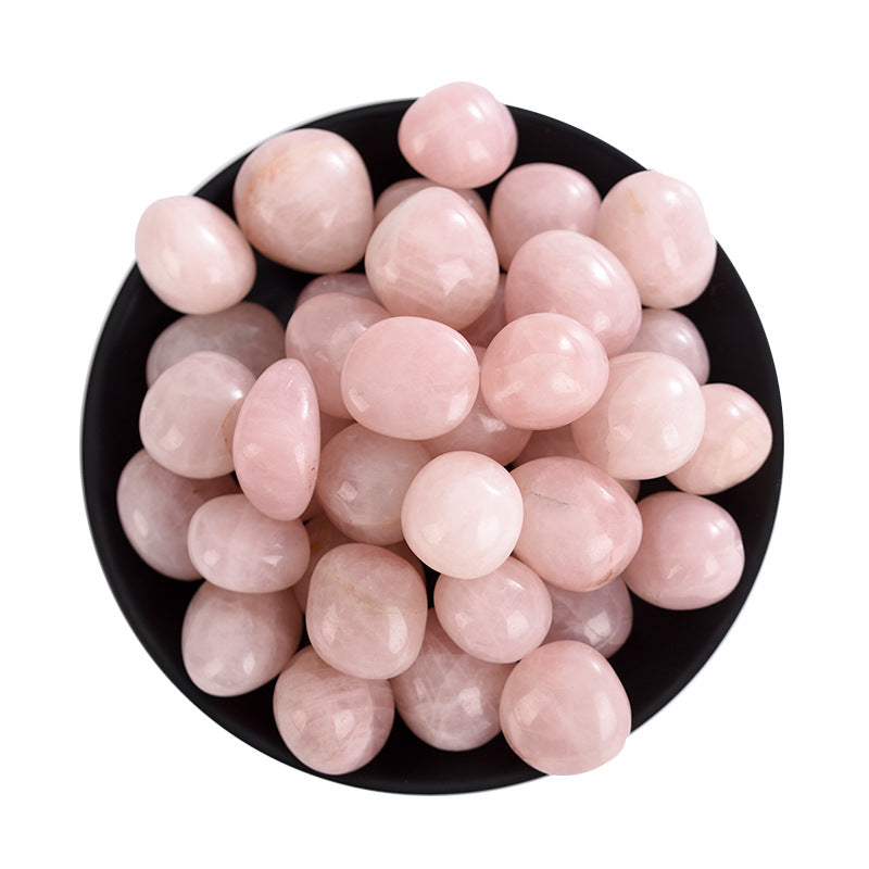 Hibiscus pink crystal tumbled stone pink crystal gravel fish tank stone home decoration ornaments healing stone 