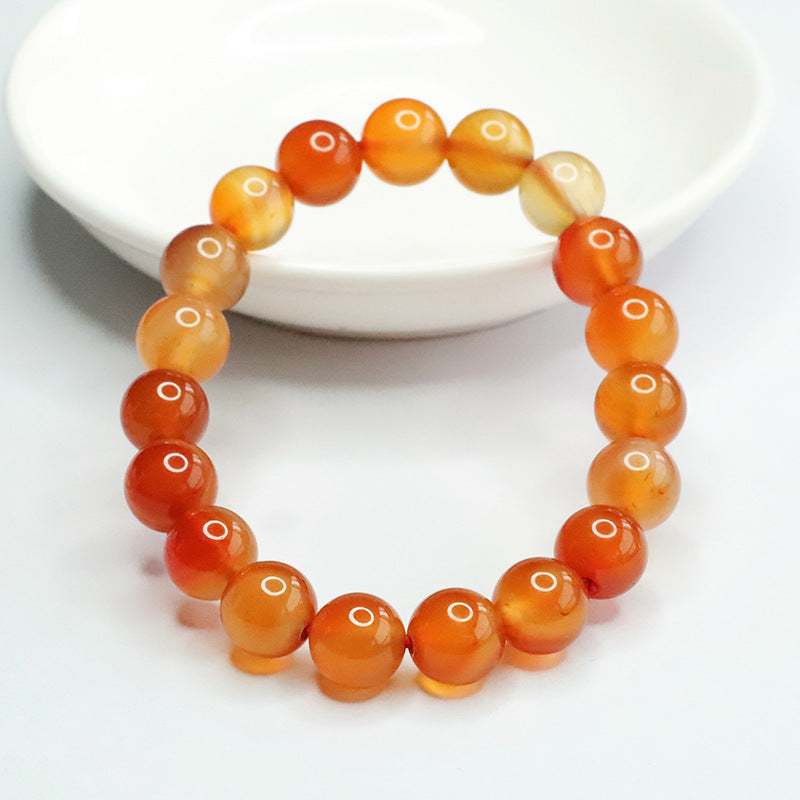 Natural primary color agate bracelet ice candy red and yellow chalcedony bracelet MN3121403