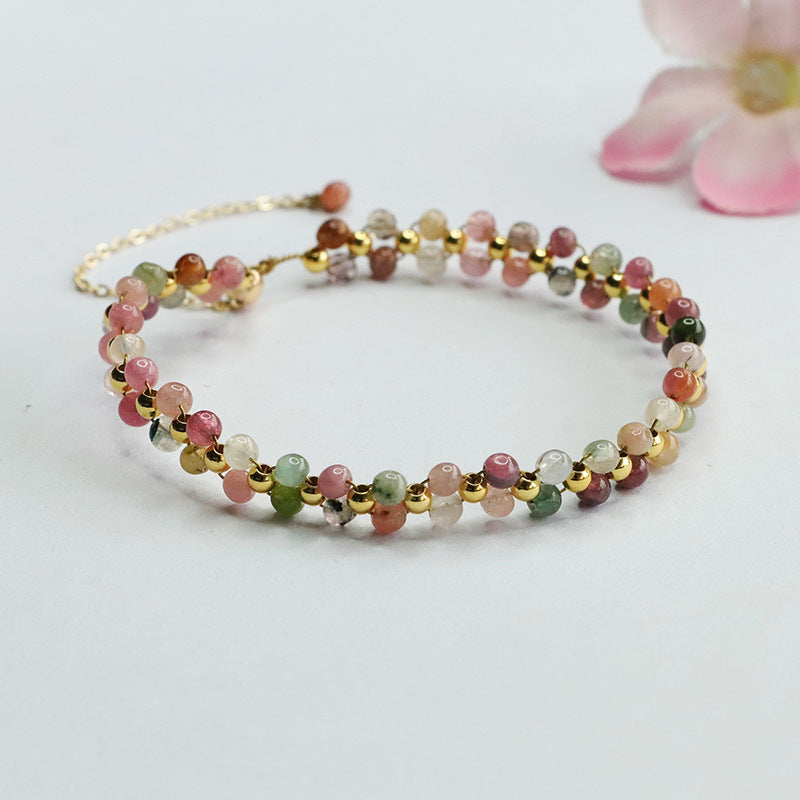 Natural candy color tourmaline bracelet crystal color treasure bracelet jewelry CB4011210 