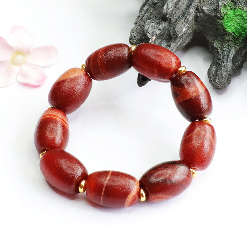 Natural old material red agate passepartout bracelet bracelet jewelry MN2042110 