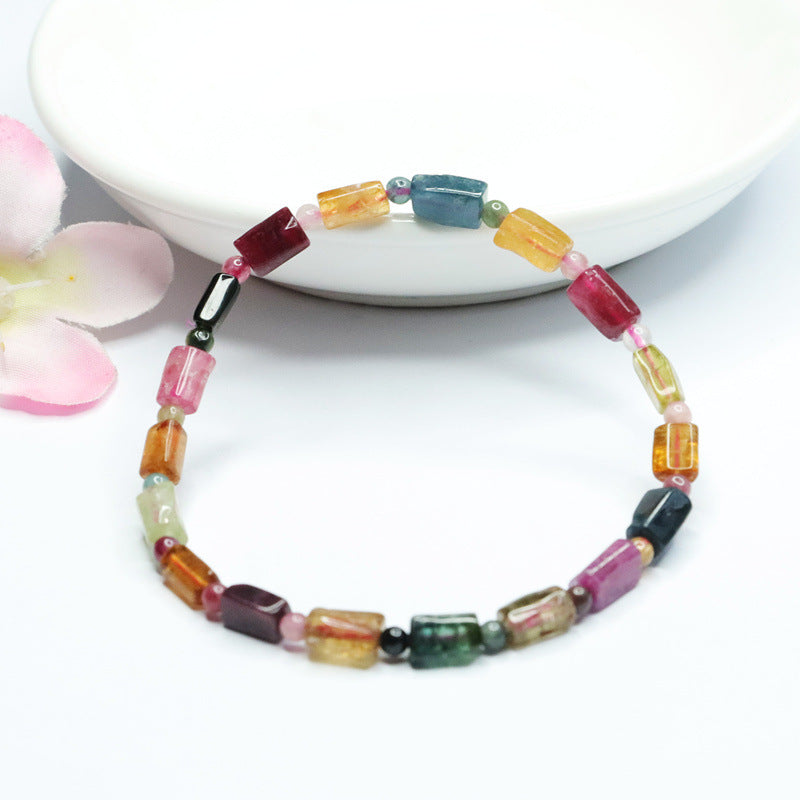 Natural Tourmaline Bracelet Candy Color Shape Bracelet Jewelry Colorful Treasure CB2112205 