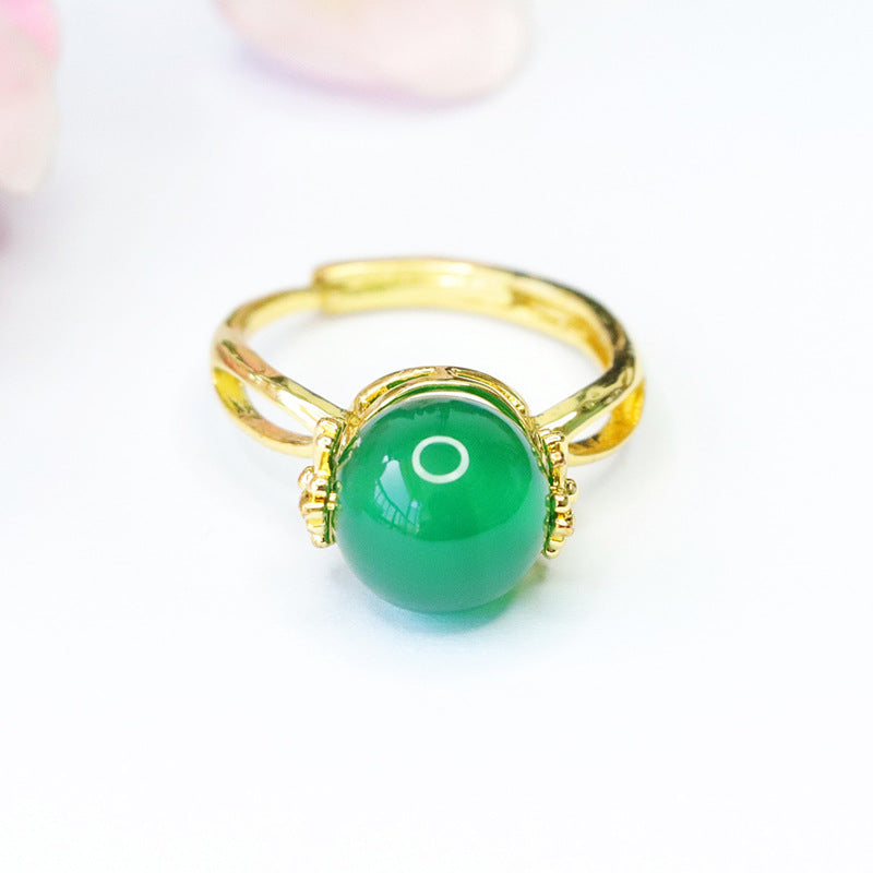 Carnelian ring chrysoprase rotatable ring ring MN3101304