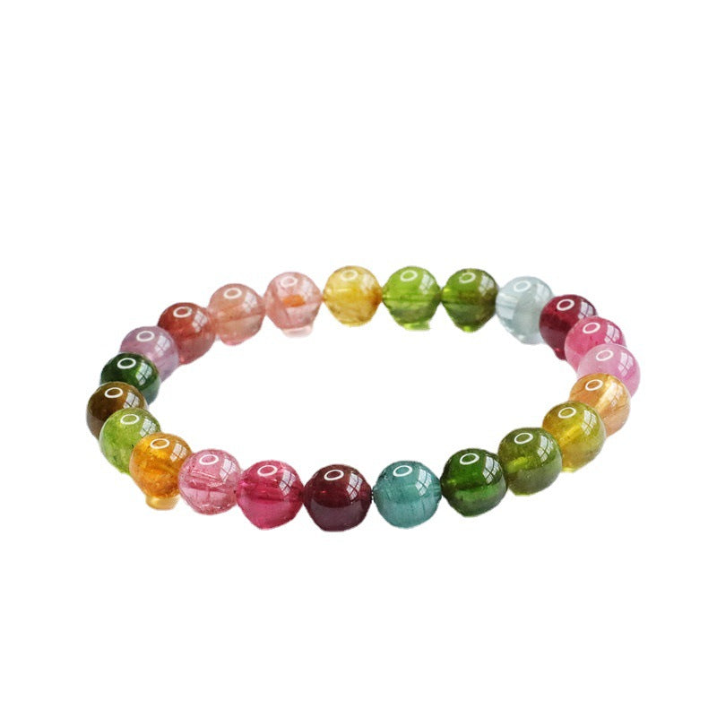 Natural tourmaline bracelet Brazilian old mine rainbow 8m bracelet crystal color treasure supply CB2081607 