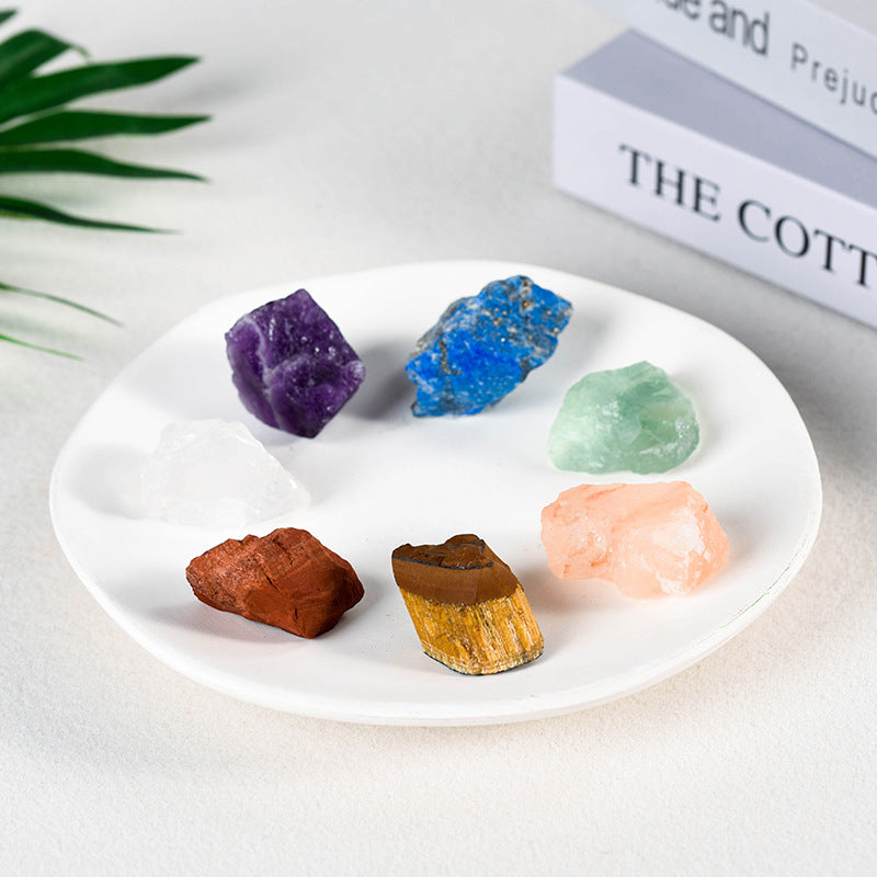 Spot popular natural crystal gravel aromatherapy stone irregular 7-color crystal rough stone 