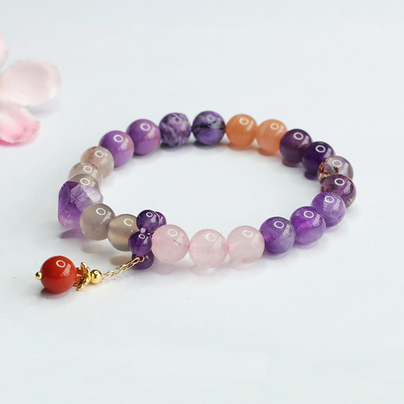 Natural Nine Purple Lihuo Duobao Crystal Bracelet CB4011208 